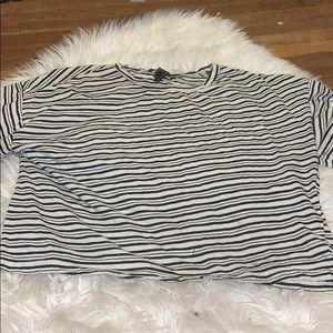 Black and white stripe crop top